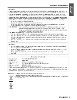 Preview for 3 page of Panasonic PT-FW300U - LCD Proj Wxga 600:1 3500 Lumens Enet 13.7LBS H/v Lens Operating Instructions Manual