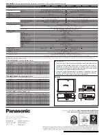 Preview for 6 page of Panasonic PT-FW300U - LCD Proj Wxga 600:1 3500 Lumens Enet 13.7LBS H/v Lens Specifications