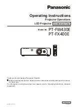 Preview for 1 page of Panasonic PT-FW400E Operating Instructions Manual