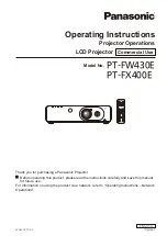 Panasonic PT-FW400E Operating Instructions Manual предпросмотр