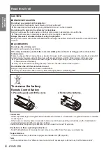 Preview for 6 page of Panasonic PT-FW400E Operating Instructions Manual