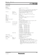 Предварительный просмотр 2 страницы Panasonic PT-FW430 Spec File