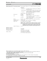 Preview for 4 page of Panasonic PT-FW430 Spec File