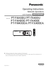 Panasonic PT-FW430E Operating Instructions Manual preview