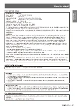 Preview for 3 page of Panasonic PT-FW430EA Operating Instructions Manual