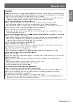 Preview for 5 page of Panasonic PT-FW430EA Operating Instructions Manual