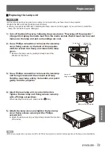 Preview for 73 page of Panasonic PT-FW430EA Operating Instructions Manual