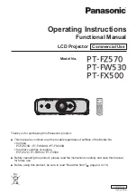 Panasonic PT-FW530 Operating Instructions Manual preview