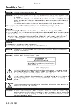 Preview for 4 page of Panasonic PT-FW530 Operating Instructions Manual