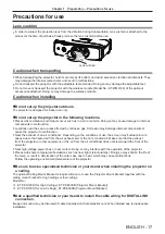 Preview for 17 page of Panasonic PT-FW530 Operating Instructions Manual