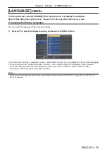 Preview for 75 page of Panasonic PT-FW530 Operating Instructions Manual