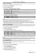 Предварительный просмотр 71 страницы Panasonic PT-JW130F Operating Instructions Manual