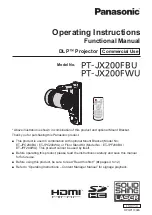 Panasonic PT-JX200F Operating Instructions Manual preview