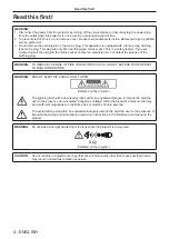 Preview for 4 page of Panasonic PT-JX200F Operating Instructions Manual