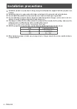 Preview for 6 page of Panasonic PT-JX200FBE Installation Instructions Manual