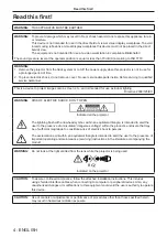 Предварительный просмотр 4 страницы Panasonic PT-JX200GBE Operating Instructions Manual