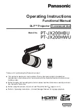 Panasonic PT-JX200HBU Operating Instrucctions preview