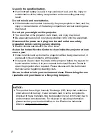 Preview for 8 page of Panasonic PT-L300 Operating Instructions Manual