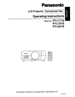 Panasonic PT-L501E Operating Instructions Manual preview
