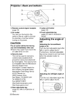 Предварительный просмотр 12 страницы Panasonic PT-L501E Operating Instructions Manual