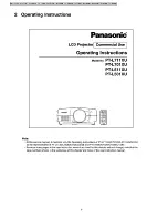 Предварительный просмотр 6 страницы Panasonic PT-L502E Operating Instructions And Service Manual