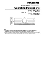 Panasonic PT-L650U Operating Instructions Manual preview