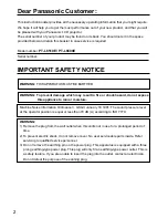 Preview for 2 page of Panasonic PT-L6510E Operating Instructions Manual