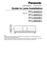 Preview for 1 page of Panasonic PT-L6600UL Installation Manual