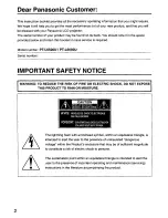 Preview for 2 page of Panasonic PT-L6600UL Operating Instructions Manual