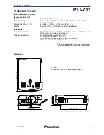 Preview for 3 page of Panasonic PT-L711 Specification