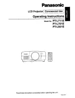 Panasonic PT-L711E Operating Instructions Manual preview