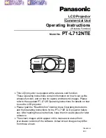 Panasonic PT-L712NTE Operating Instructions Manual preview