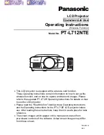 Preview for 1 page of Panasonic PT-L712NTE Operating Instructions Manual