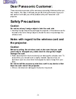 Preview for 3 page of Panasonic PT-L712NTE Operating Instructions Manual