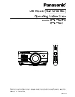 Panasonic PT-L750E Operating Instructions Manual preview