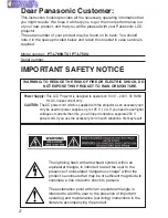 Preview for 2 page of Panasonic PT-L750E Operating Instructions Manual