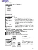 Preview for 121 page of Panasonic PT-L750E Operating Instructions Manual