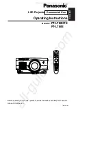 Предварительный просмотр 1 страницы Panasonic PT-L780E Operating Instructions Manual