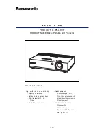 Panasonic PT-LB10S Spec File preview