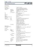 Предварительный просмотр 2 страницы Panasonic PT-LB10S Spec File