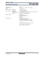 Preview for 3 page of Panasonic PT-LB10S Spec File