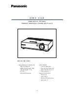 Preview for 1 page of Panasonic PT-LB10V Spec File