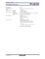 Preview for 3 page of Panasonic PT-LB10V Spec File