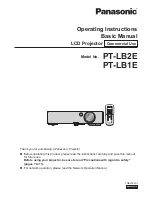 Panasonic PT-LB1E Operating Instructions Manual предпросмотр