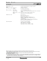 Предварительный просмотр 3 страницы Panasonic PT-LB1V Spec File