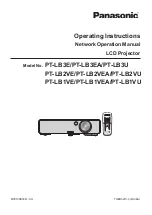 Panasonic PT-LB1VE Operating Instructions Manual preview