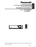 Panasonic PT-LB30E Operating Instructions Manual preview