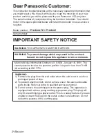 Preview for 2 page of Panasonic PT-LB30E Operating Instructions Manual