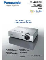 Panasonic PT-LB30NTEA Brochure & Specs preview