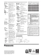 Preview for 6 page of Panasonic PT-LB30NTEA Brochure & Specs